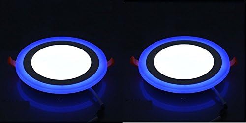 Original 6W Slim Double Colour Panel Light, White + Blue, Round