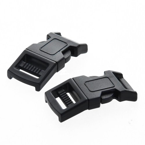 Lgking supply - Hebillas para brazaletes de paracaídas (plástico, 50 unidades), color negro
