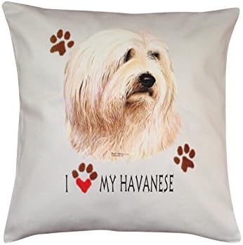 Havanese Heart Breed of Dog Themed Cotton Cushion Cover - Perfect Gift