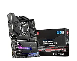 MSI MPG Z590 Gaming Plus Motherboard ATX - Supports Intel Core 11th Gen Processors, LGA 1200 - Mystic Light, 14 Duet Rail 75A VRM, DDR4 Boost (5333MHz/OC), PCIe 4.0 x16, M.2 Gen4/3 x4, 2.5G LAN