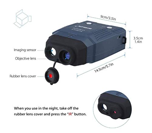 Preisvergleich Produktbild CTO Nachtsichtgerät, Digitales Nachtsichtgerät Mit Einzelröhre Infrarot-Teleskop-Video-Festplattenre... LCD-Bildschirm + 4 Gb Tf-Karte 2 Mal Wildes Tier Bei Nachtjagd,A,1