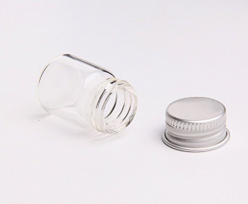 10Pcs / 5ML leer Probe Gläser Ampullen Glas Flaschen Gläser Fläschchen Fall Behälter mit Schraubkappen,Transparent - 3