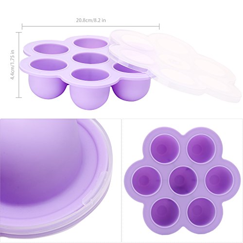 Belmalia Gefrier-Behälter Gefrier-Form zum Einfrieren von Babynahrung, multifunktional Lila - 2