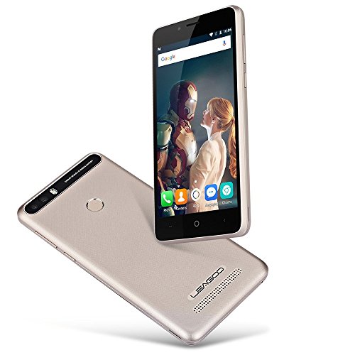 LEAGOO KIICAA POWER, cellulari in offerta,3G Smartphone,5,0 pollici HD Display - Android 7.0 - Quad Core 1.3GHz - 2GB RAM+16GB ROM - 5MP+8MP Doppia Fotocamera - 4000mAh batteria - Impronte Digitali - Doppia SIM(Oro)