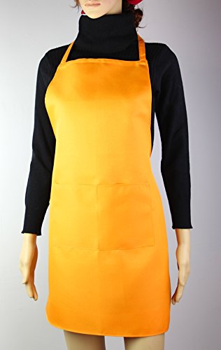 raylinedo Uni Unisex Cook kochen Catering Arbeit Professionelle Köche Kellner Schürze Kinderschürze mit Twin Doppel-Pocket orange - 4