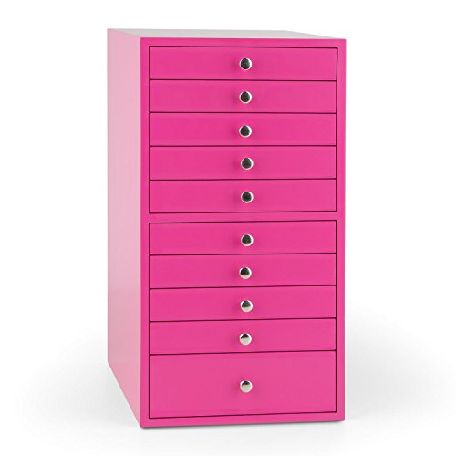Preisvergleich Produktbild oneConcept Pompadour Schmuckkasten mit 10 Schubladen für Ringe Uhren Ketten Accessoires Schmuckschatulle Schmuckaufbewahrung Schmuckkästchen (21,5x40,5x29 cm, MDF-Gehäuse mit Innenverkleidung) Rosa