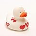 Lilalu 8.5 cm Duck Toy with Hearts (White/Red)