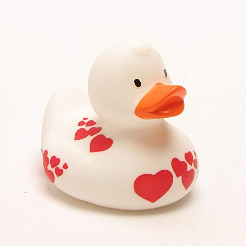 Lilalu 8.5 cm Duck Toy with Hearts (White/Red)