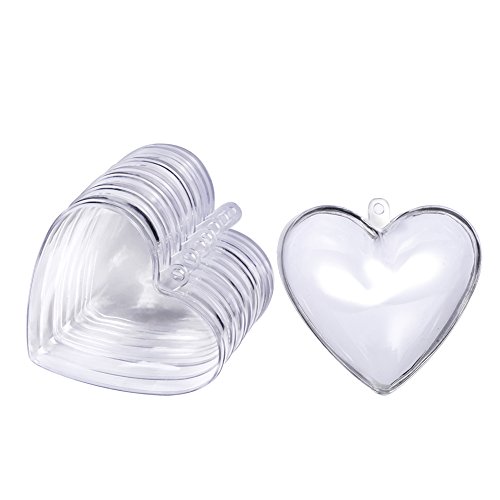 Outus Bad Bombe Form Box Befüllbar Ornamente Herzform für DIY Hochzeit Party, Plastik, 5 Paare