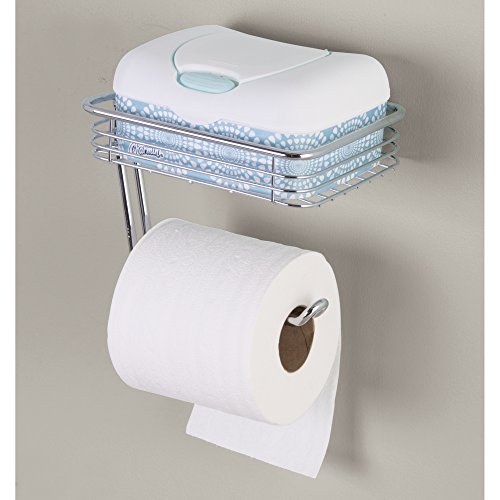 InterDesign 69150EU Classico WC-Papierrollenhalter mit Regal, Wandmontiert, chrom - 2