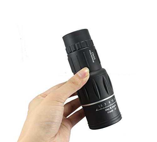 Pulaisen Mini Lightweight 16x52 Monocular Dual Focus Optics Zoom Monocular Telescopes,Black