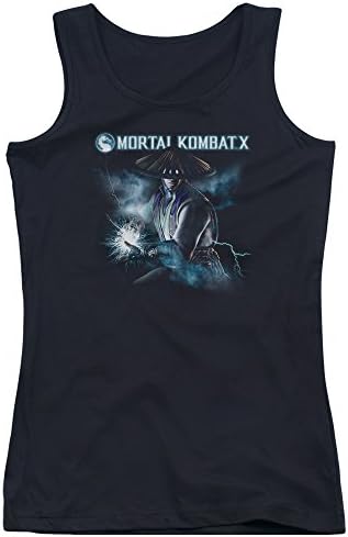 Mortal Kombat X Raiden Juniors Tank Top Shirt (Black, Medium)