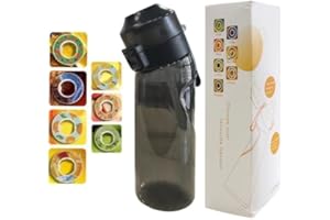 COEYOS Air Bottiglia d'acqua con 7 Cialde Aromatiche, 650ML Senza BPA Borracce Tritan Cialde Aromi Frutta Profumate Borraccia Prova di Perdite 0 Calorie Tazza d'acqua con Cannuccia per Sport
