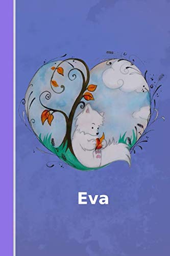 Preisvergleich Produktbild Eva: Personalisiertes Notizbuch / Fuchs mit Herz / Softcover / 120 Seiten / leer / blanko / nummeriert / Notebook / Tagebuch / Diary / Bullet Journal / Scrapbook / Geschenkidee