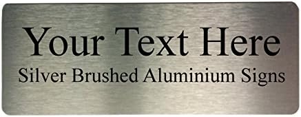 Times New Your Text Metal Aluminium Sign Door Plaques House Office Personalised (Silver, 200x75mm)