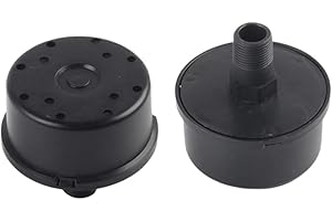 BAAQII 2Pcs 15mm Male Thread Air Compressor Intake Filter Silencer Muffler Plastic Black
