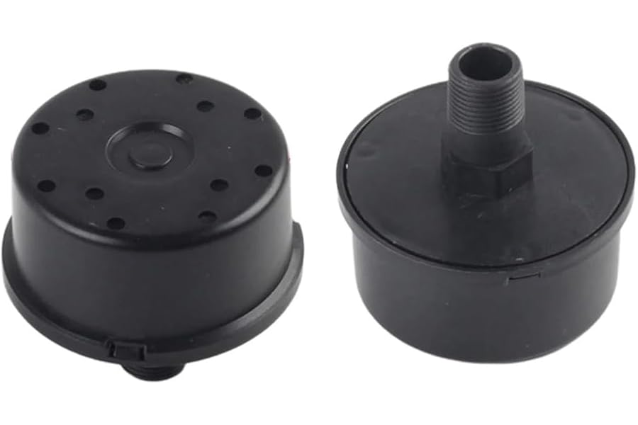 BAAQII 2Pcs 15mm Male Thread Air Compressor Intake Filter Silencer Muffler Plastic Black