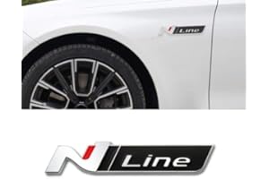 XCBW Auto NLine Metall Emblem N Line Aufkleber für Kofferraum Kotflügel, Abzeichen für i20 Verna Tucson alle Auto 11,5 cm x 2 cm