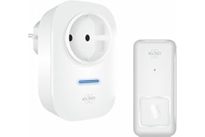 ELRO DB4000 Drahtloses kinetisches Türklingel-Set - mit Steck-Empfänger mit Steckdose - keine Batterien nötig 150 Meter