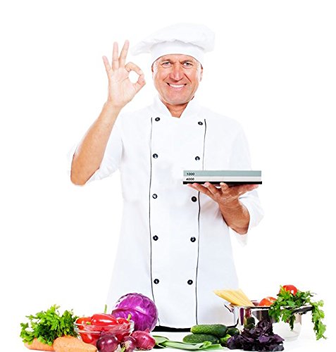 Natural Wetzstein 1000/4000 Doppelseitiger Schleifstein Schärft Schnell Abziehstein mit rutschfestem Silikonhalter (1000/4000) - 8