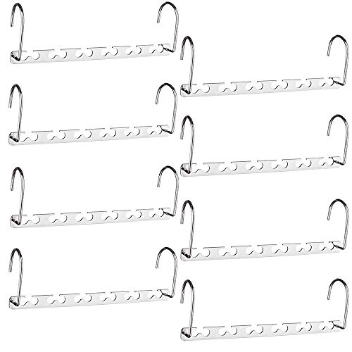 HOUSE DAY 10.5 Inch Magic Hangers Closet Space Saving Hangers Wardrobe Clothing Hanger Oragnizer Heavy Chrome Hangers, Updated Hook Design Pack of 4