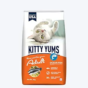 Kitty Yums Adult (+1 Year) Dry Cat Food - Ocean Fish - 3Kg
