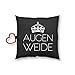 Produktbild Wortheld 43082 Baumwollkissen Augenweide, 30 cm x 30 cm, schwarz