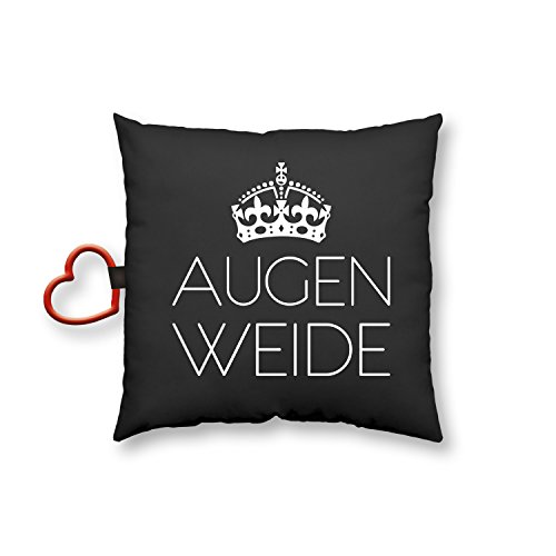 Preisvergleich Produktbild Wortheld 43082 Baumwollkissen Augenweide, 30 cm x 30 cm, schwarz