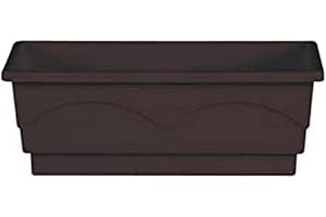 POETIC JARDIN Emsa Blumenkasten für den Balkon, Selbstbewässerungssystem, Länge 50 cm, Dunkelbraun, Lago, 503321