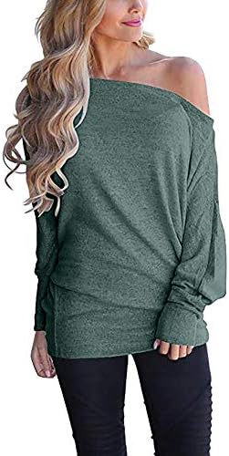 Women Off Shoulder Blouse,QINGXIA_ZI Ladies Casual Batwing Sleeve Tops Loose Solid Color Pullover Sweater Shirt Knit JumperT- Shirt Sexy Party wear