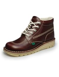 Kickers - Botas de cuero para hombre rojo rojo