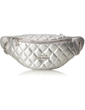 Love Moschino Damen Borsa Quilted Metallic Pu Argento Baguette, silber (Silver), 29 x 7 x 13 cm