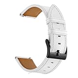 Igemy-Uhrenarmband Echtes Lederband Handgelenkriemen Armband für Xiaomi Huami Amazfit Bip Jugenduhr (Weiß)