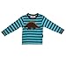 Toby Tiger Unisex Baby Organic Long Sleeve Dinosaur Applique T-Shirt Turquoise/ Pale Turquoise 6 - 12 Months