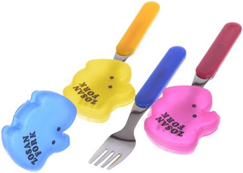 New TRUYOO Children Reusable Stainless Fork Utensil W/ Elephant Case (Blue)