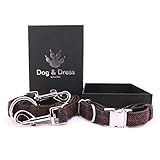 🐕 Hundehalsband, braun, verstellbar, 2 cm breit, schöner glänzender silber Klickverschluss, leichtes Öffnen und Schliessen. Der Verschluss mit Halsband wiegt ca. 80g und ist für grosse Hunde und kleine Hunde, an dem schönen silber Ring können Sie bequem die Hundemarke und den Karabiner der Leine besfestigen.