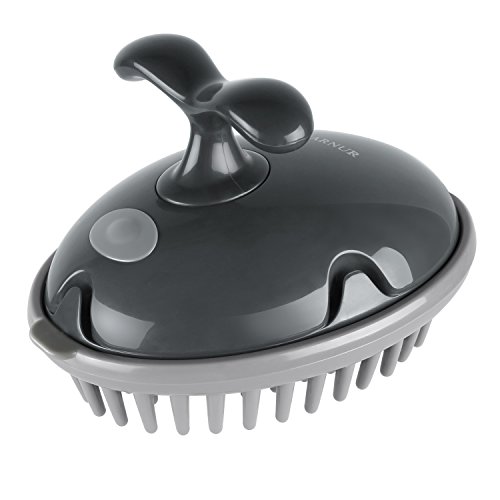 MARNUR Kopfhaut Massagegerät 3-in-1 haar head Kopf Scalp massage elektrische batteriebetrieb handgehalten Vibration Bürste mit DREI verschiedenen Zubehörteil, luffa handschuhe vielseitig einsetzbar für Dusche und Badewanne für Auto Office Zuhause Use