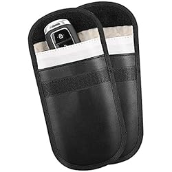 MoKo Pochette de Sécurité Compatible avec Clé de Voiture, [Lot de 2] Sac RFID Signal Blocage, Poche Anti-Vol en Cuir PU, Portefeuille Protecteur de Signal pour Carte d'Identité Téléphone - Noir