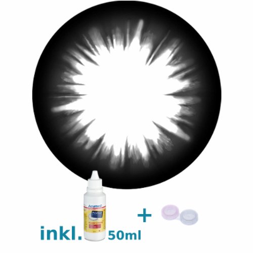 Preisvergleich Produktbild Matlens - Pro Trend Farbige Kontaktlinsen ohne Stärke Black schwarz Big Eyes Circle Lenses WPA-120 2 Linsen 1 Kontaktlinsenbehälter 1 Pflegemittel 50ml