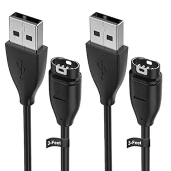 3-Feet Garmin Charging Cable, Ancable 2-Pack USB Charger Cable Data Transfer for Garmin Fenix 5 5X 5X Plus 5 Plus 5S 5S Plus 6X 6 6S, etc Charging Cord