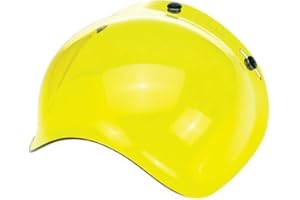 Woljay Amathings Folding Bubble Visor in Full Visor for Jet Helmets with Folding Base/Holder (Yellow)