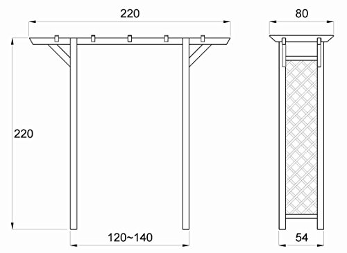 Pergola „Blauregen“ gerade – Abmessung: 220 x 80 x 215 cm (L x B x H) - 2