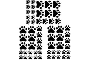 JUMRHFAN LAZYMSZ 60 szt./zestaw kreskówka urocze psy zwierzę stopa naklejki ścienne winylowe naklejki ścienne dla dzieci pokoje dziecięce przedszkole szafa lodówka wystrój domu (czarne)