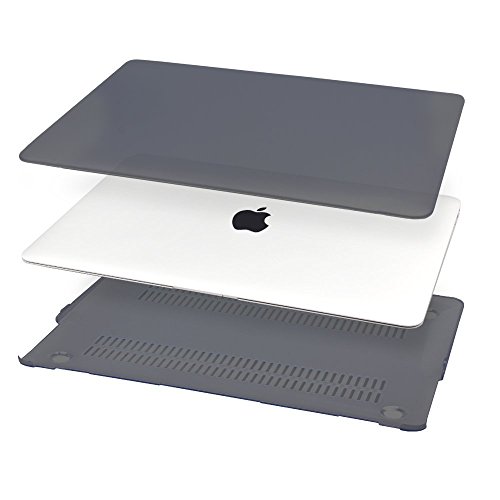 EJBOTH MacBook Pro 13 2016 [Nicht für Macbook Pro 13 ‚Retina] Case & Bag & Film, [Hülle Gummiert PC hard cover + Filz Sleeve + Screen Protector] für Modell: A1706 & A1708 [Neue Version Oktober 2016] kratzfester Schuthülle Netbook-Tasche Ultrabook [Schwarz Hülle + Beutel Dunkelgrau] - 2