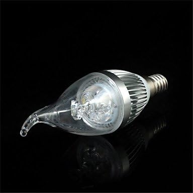 ZJJ 0-3W LED E14300-350LM warm/cool white LED Candle lamp bulb (220V) , silver