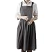 Produktbild Nachahmung Leinen Schürze Hucode Frauen einfarbig plissiert elastische Taille Sling Schürze Süßes Schürzenkleid Lätzchen