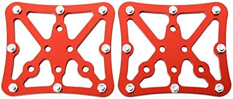 SDYDAY 1 Pair Clipless Platform Adapter Pedal,Universal Cleats Pedals for Mountain Road BMX Bikes,SPD Speedplay(Red)