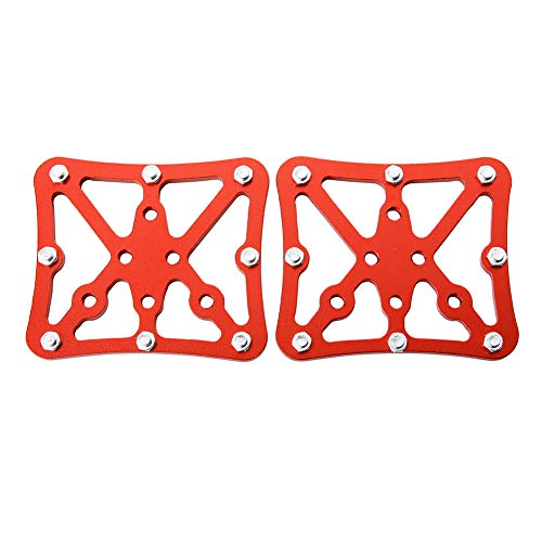 SDYDAY 1 Pair Clipless Platform Adapter Pedal,Universal Cleats Pedals for Mountain Road BMX Bikes,SPD Speedplay(Red)