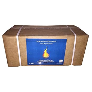 Holzkohle Grillkohle Holzkohlebriketts Grillbriketts Spitzenqualitt 10kg Wiederverwendbar Geringe Rauchentwicklung 4 5 Stunden Brenndauer