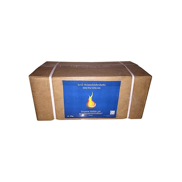 Holzkohle Grillkohle Holzkohlebriketts Grillbriketts Spitzenqualitt 10kg Wiederverwendbar Geringe Rauchentwicklung 4 5 Stunden Brenndauer